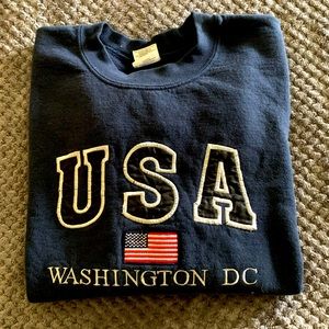 USA, Washington DC Navy Unisex Size Medium Crewneck Sweatshirt